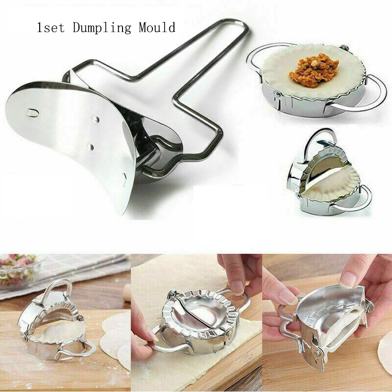 

2pcs/set Pastry Tools DIY Dumpling Mold Dumpling Wrapper Cutter Making Machine Kitchen Tools Stainless Steel Jiaozi Maker Device