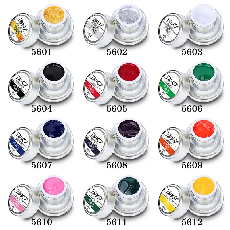 Elite99 12 Colors Acrylic Paint Gel 3D Nail Art Paint Color Gel Draw Painting Acrylic Color UV Gel Tip DIY Nail Art