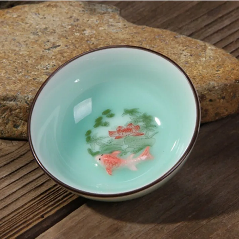 1 шт. ручная роспись рыбы изысканный керамический чайник чайные чашки фарфоровый