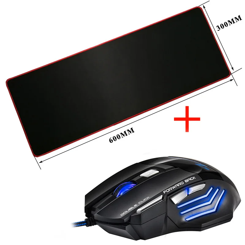 Проводная игровая мышь 5500DPI + коврик для мыши 300x600 мм светодиодный Коврик