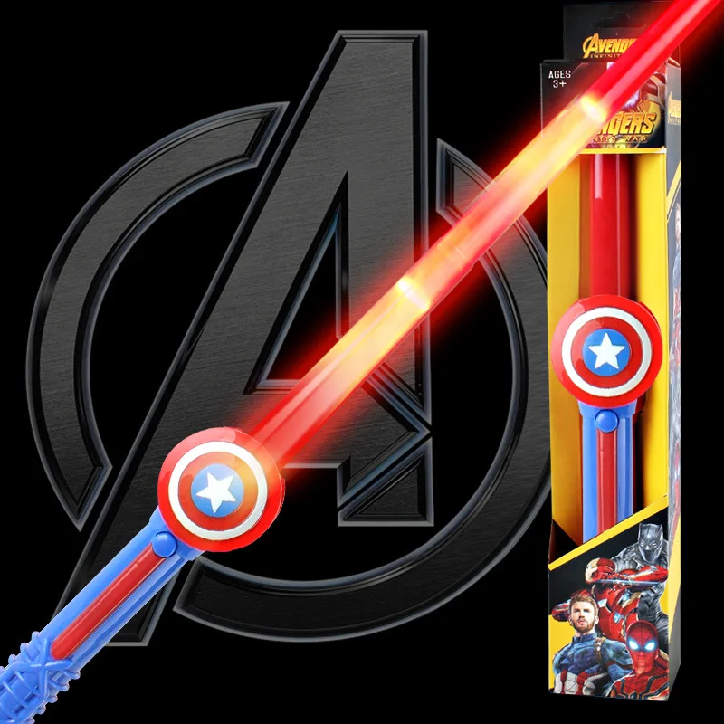 

Marvel Avengers4 Superhero Captain America Anime Glowing Mask Light Sword Gloves Captain America Shield Toys Light Up Toysgifts