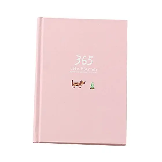 

Creative Year Plan Notebook 365 Days Inner Page Monthly Daily Planner Diary Notebook, Pink