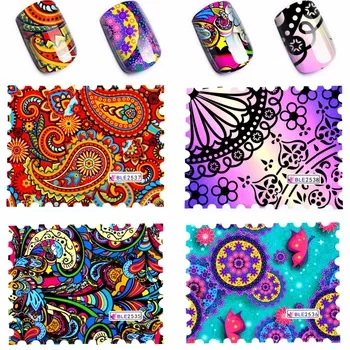 4 Pcs/Lot Water Transfer Nail Art Sticker Watermark Decals DIY Decoration For Beauty Nail Tools