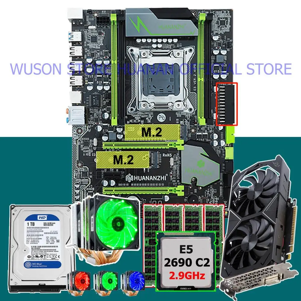 Бренд HUANANZHI X79 Pro Материнская Плата dual M.2 Слоты скидка материнская плата CPU Xeon E5 2690 RAM 32G 1 ТБ HDD видеокарта GTX1050Ti Бренд HUANANZHI X79 Pro Материнская Плата dual M.2 Слоты скидка материнская плата CPU Xeon E5 2690 RAM 32G 1 ТБ HDD видеокарта GTX1050Ti