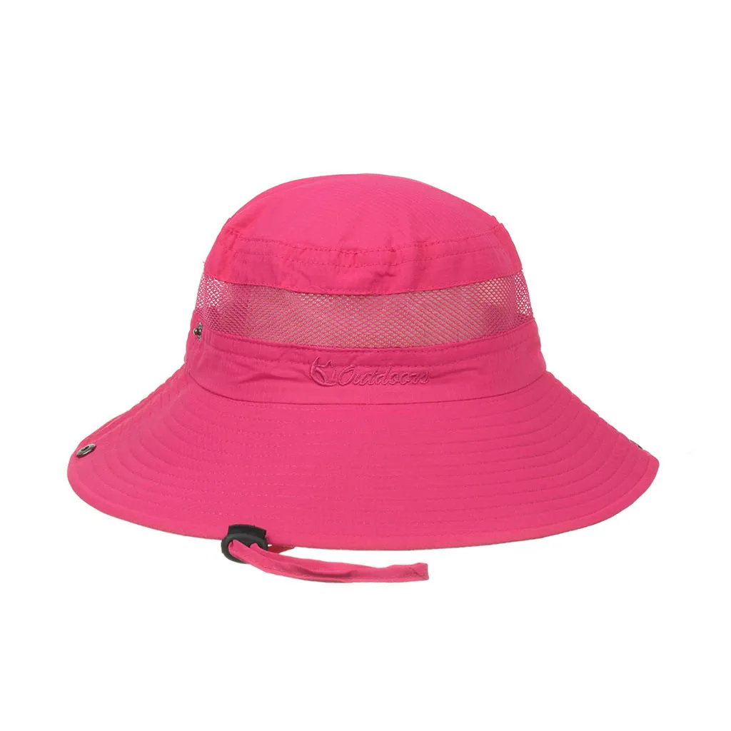 

JAYCOSIN Fashion Summer Mesh breathable Sun Protection Fisherman Outdoor Sun Hat With Large Brim Bucket Mesh Hat Drying dropship