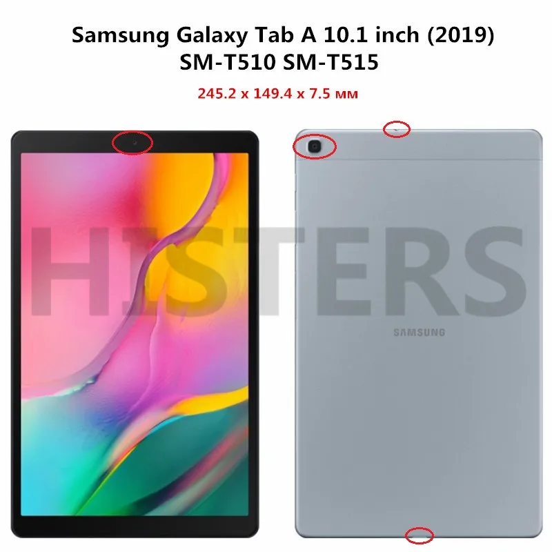 Чехол для Samsung Galaxy Tab A 10 1 дюйма 2019 Обложка SM T515 тонкий магнитный 2 сложенных|Чехлы