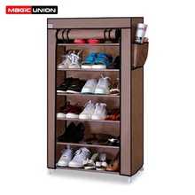 Magic Union утолщенный нетканый шкаф для обуви, шесть решеток, пылезащитный многослойный стеллаж для обуви, креативный шкаф, полка для хранения обуви
