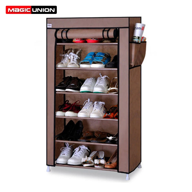 

Magic Union Thicken Non-woven Shoes Cabinet Six Grids Dustproof Multilayer Shoe Rack Creative Cabinet Storage Shoe Shelf