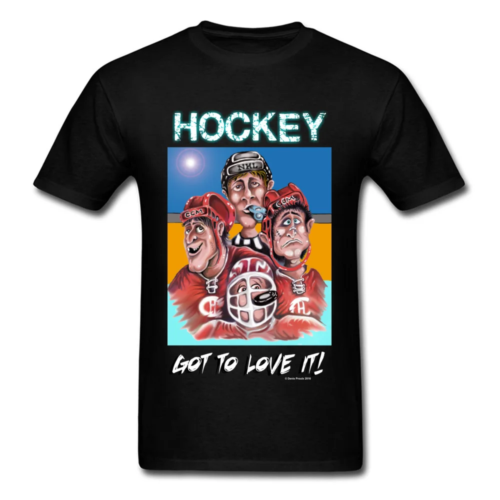 Hockey Round Collar T Shirt Summer Tops Shirts Short Sleeve 2018 Discount Cotton comfortable Tops & Tees Fashionable Mens Hockey black