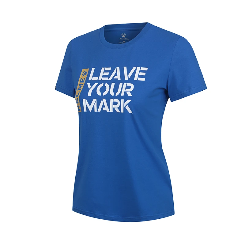 KELME, женские спортивные футболки для отдыха, с коротким рукавом, для бега, фитнеса, дышащие майки, 40-я годовщина, празднование K27C7028 - Цвет: Синий