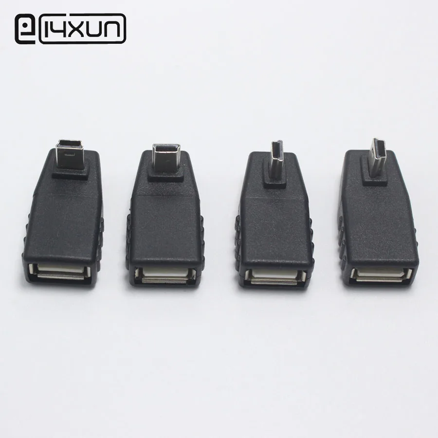 

1pcs Mini USB Male to Female USB 2.0 A Type 5 Pin Plug Connector L Shape OGT usb Host Adapter for Phone MP4 MP3 Car