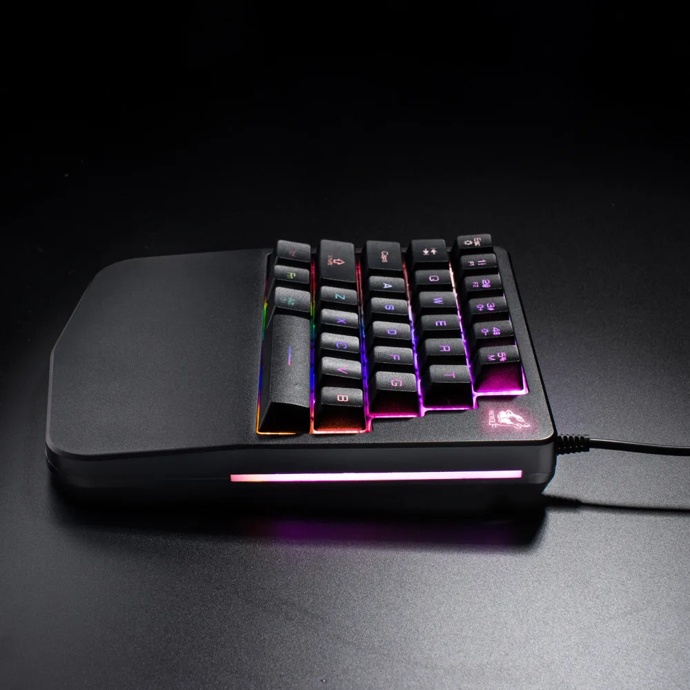 VOBERRY применимо к K108 кабель 28-клавишная светодиодный Подсветка USB Эргономичный одной рукой клавиатура игра подходит для левой руки Применение