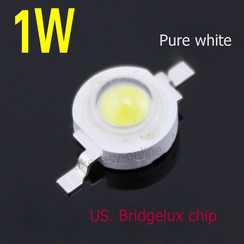 

50pcs US. Bridgelux 1W High Power LED Chip, Pure white, 120-130LM (not contain the PCB Heat Sink)