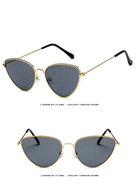 COOYOUNG Fashion Women Cat Eye Sunglasses Brand Designer Retro Metal  Coating Mirror Sun Glasses Goggle UV400 Eyewear