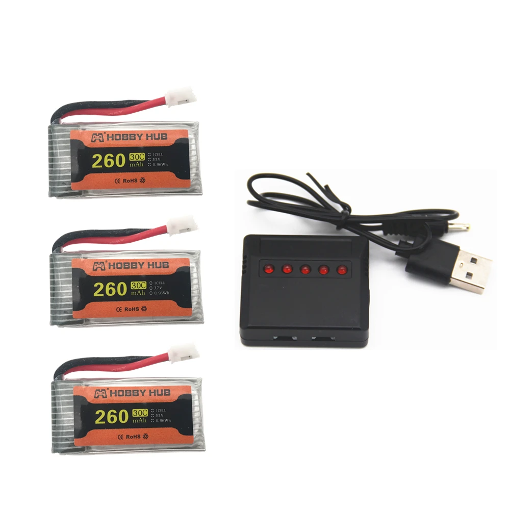 Батарея для H36 батарея 3,7 V 260mAh для Eachine E010 E011 E013 Furibee F36 NH010 H36 RC Квадрокоптер части Lipo батарея - Цвет: 3PCS 5in1