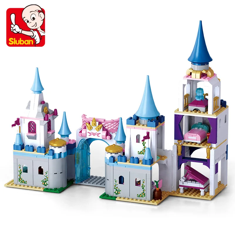 

Sluban 815Pcs Cinderella Princess Castle Romantic Friend Menina Amigo Building Blocks Bricks Sets Model Compatible With Legoe
