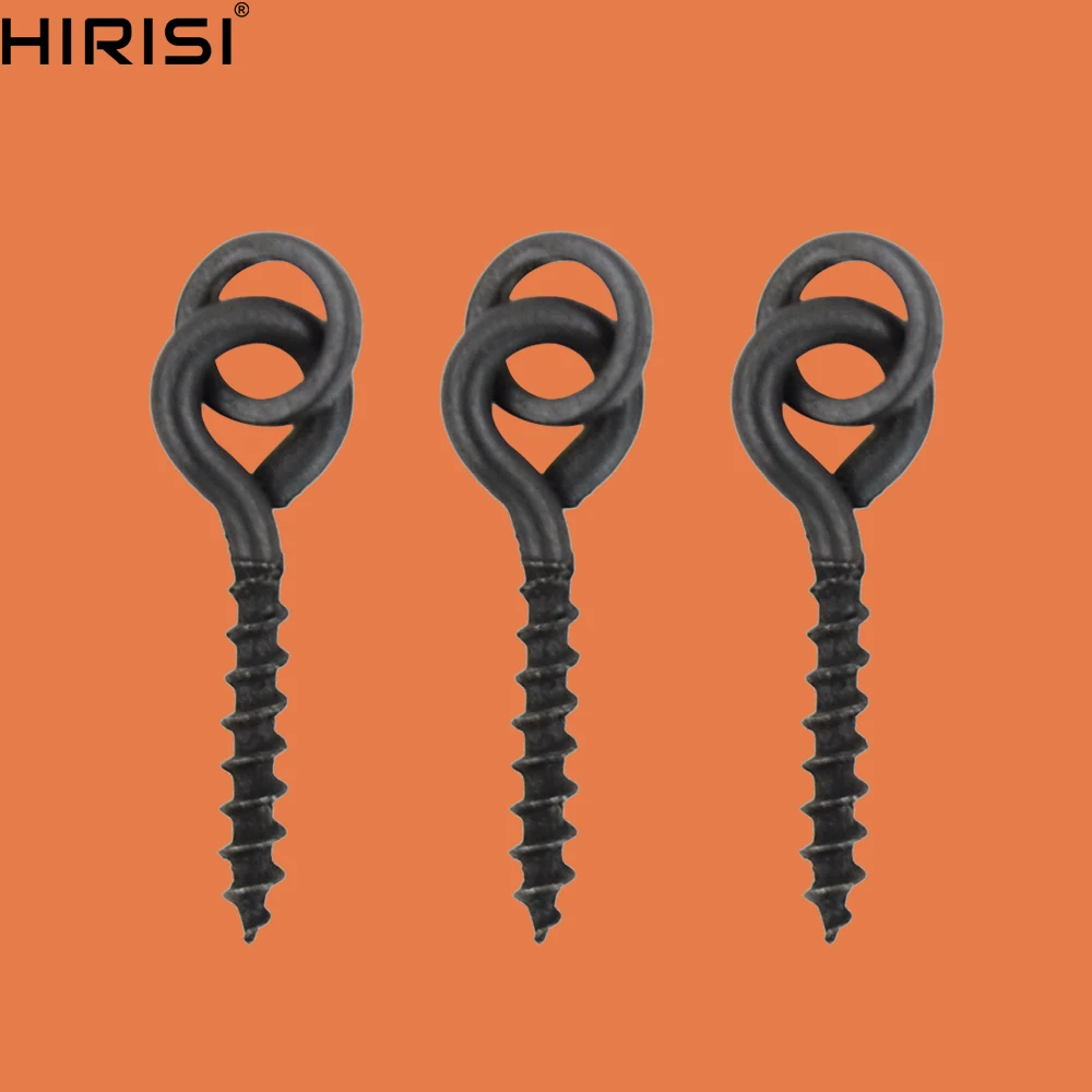 

50 Pieces Carp Fishing Boilies Screw with Solid Ring Bait Tool Chod Rigs Carp Fishing Hair Tackle Accessory