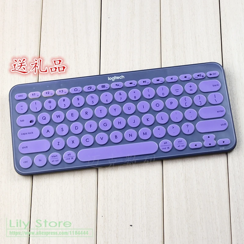 Для logitech K380 силиконовый чехол для клавиатуры протектор кожи водостойкий настольный компьютер Kyeboard защитная пленка - Цвет: purple