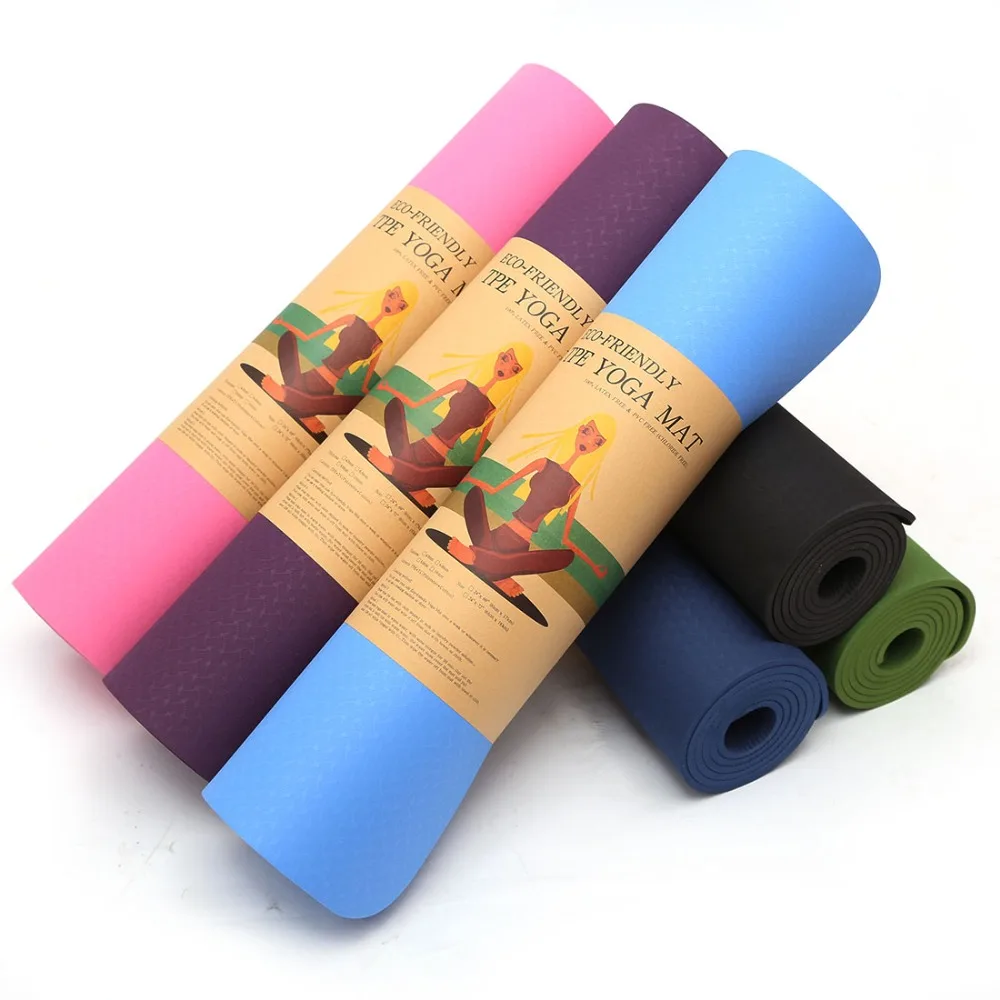

6MM TPE Non-slip Yoga Mats For Fitness Tasteless Brand Pilates Mat Gym Exercise Sport Mats Pads