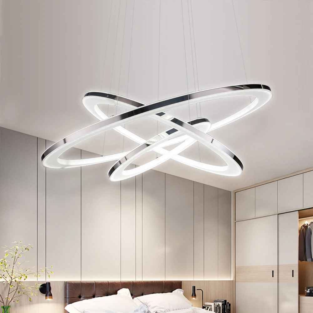 

Modern Led Pendant Light Acrylic Circle Hanging Lamp Ambient Light Dining Living Room Lighting Smart Wifi