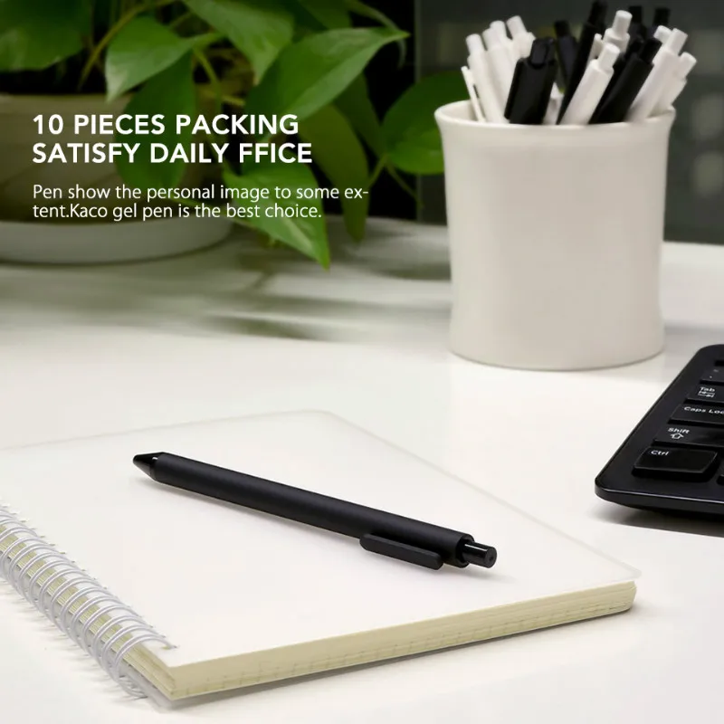 10PcsLot Xiaomi KACO 0.5mm Xiomi Mi Signing P E N Gal Ink Smooth Writing Durable Signing Black Refill (6)