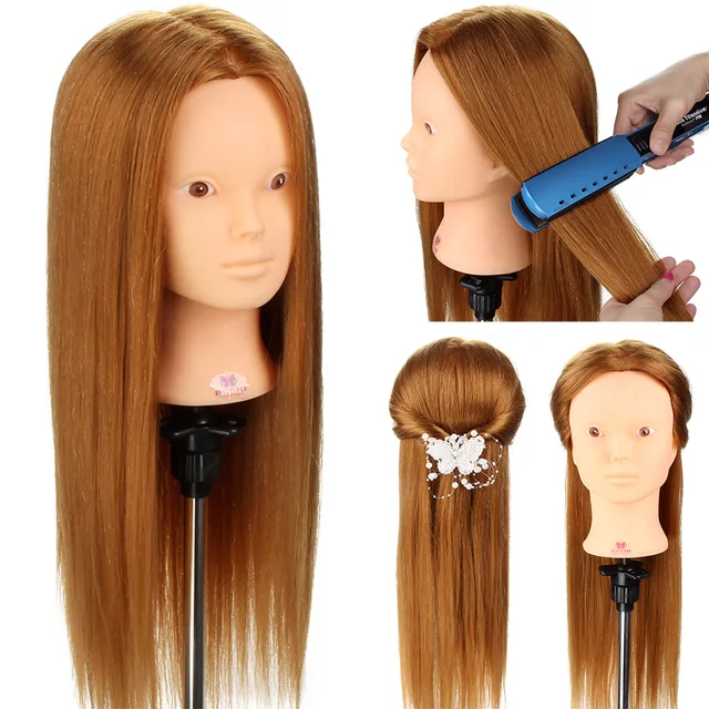 22'' 80 Real Hair Hairdressing Head Doll of Hair Training Head