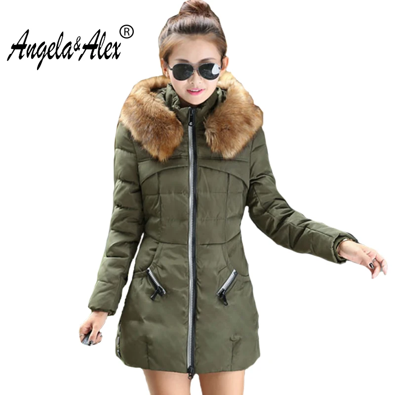 2017 Women Winter Thick Warm Jacket Long Cotton Padded