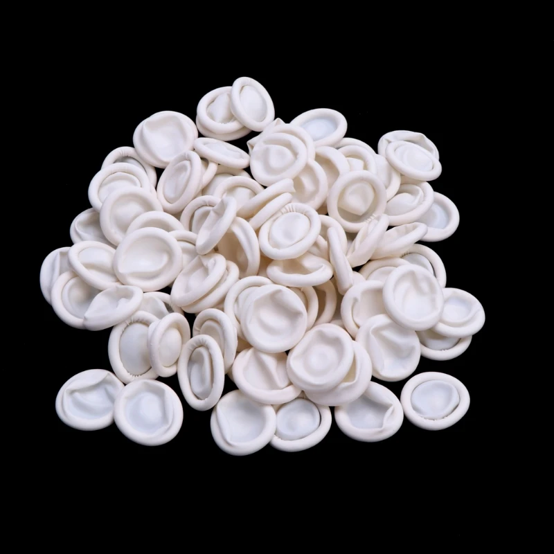 

2018 Hot 100pcs Disposable Latex Rubber Finger Cots Sets Fingertips Protector Gloves New A17_40