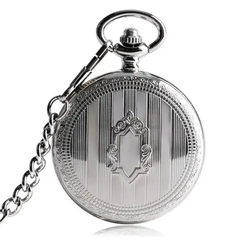 

Silver Steampunk Skeleton Automatic Mechanical Pocket Watch with Chain Erkek Kol Saati Watches Men Gifts Taschenuhr Mechanisch