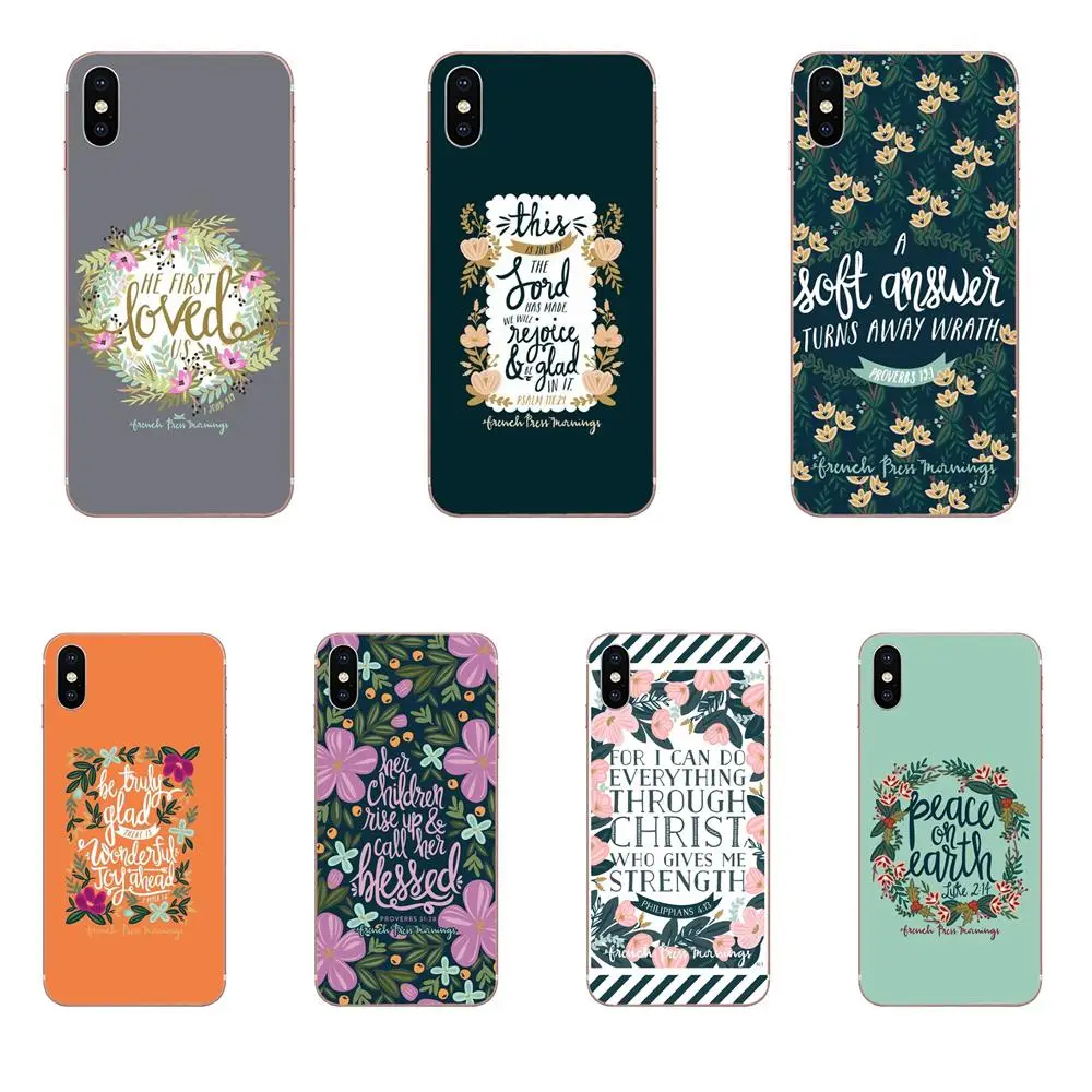 Quotes French Press Mornings Bible Verses For Xiaomi Redmi Mi Note 7 8 9 SE Pro Lite Go Play Soft TPU Coque | Мобильные телефоны и