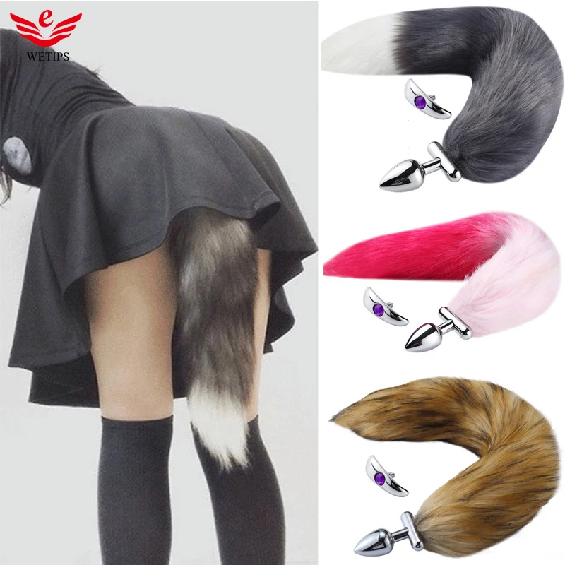 Wetips Cosplay Foxtail Plug Anal Dilator Enema Tail Plug Butt Romance Play Party Anus Expander Bidet Enema Anal Fox Tail Plug|Bidets| - AliExpress