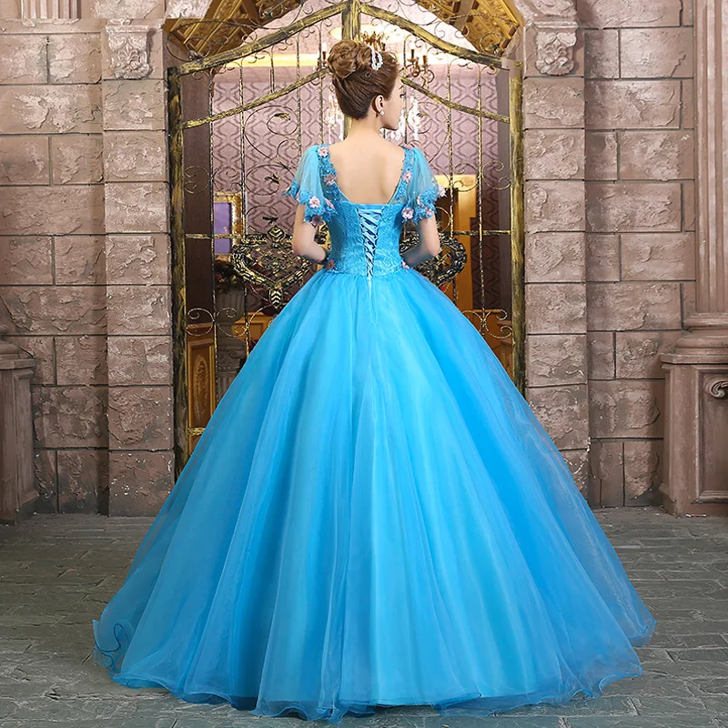 Бальное платье кружевное Quinceanera 15 милых 16 пышных платьев синего цвета бальное для