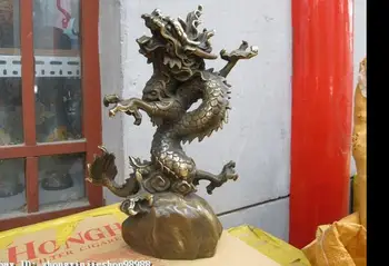 

Chinese Copper Bronze Flight Dance Auspicious Dragon Lucky Feng shui Statue