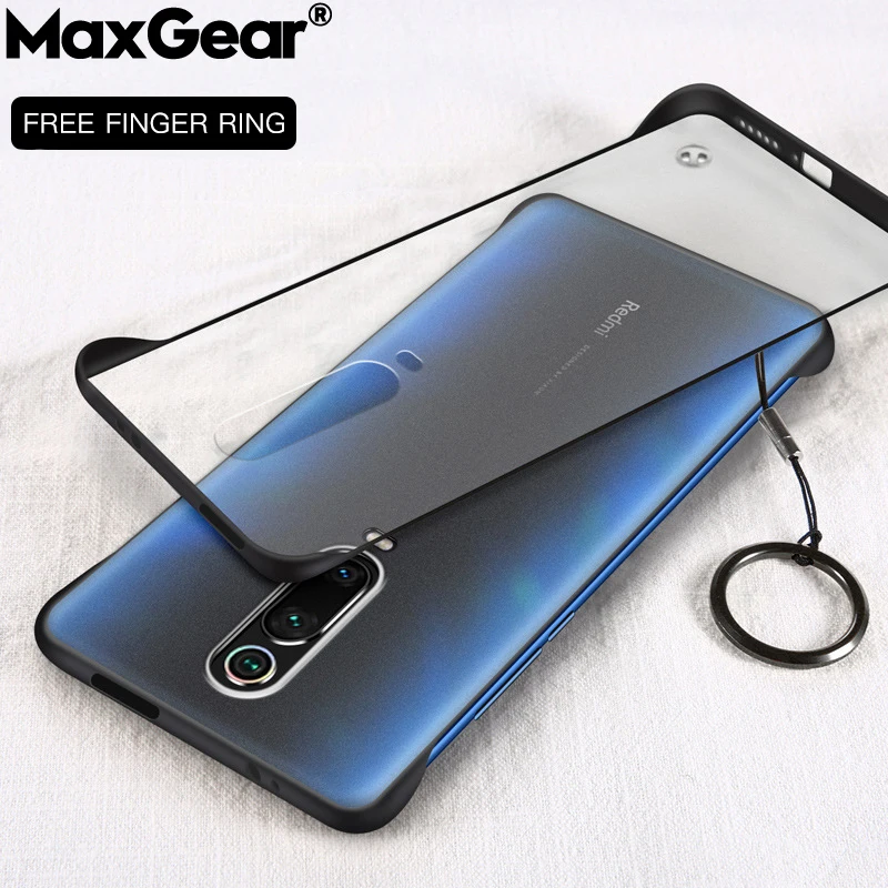 

Clear Frameless Luxury Cases For Xiaomi Mi 9 SE Mi9 Redmi K20 Pro Hard PC Silicone Transparent Matte Covers With Key Ring Fundas