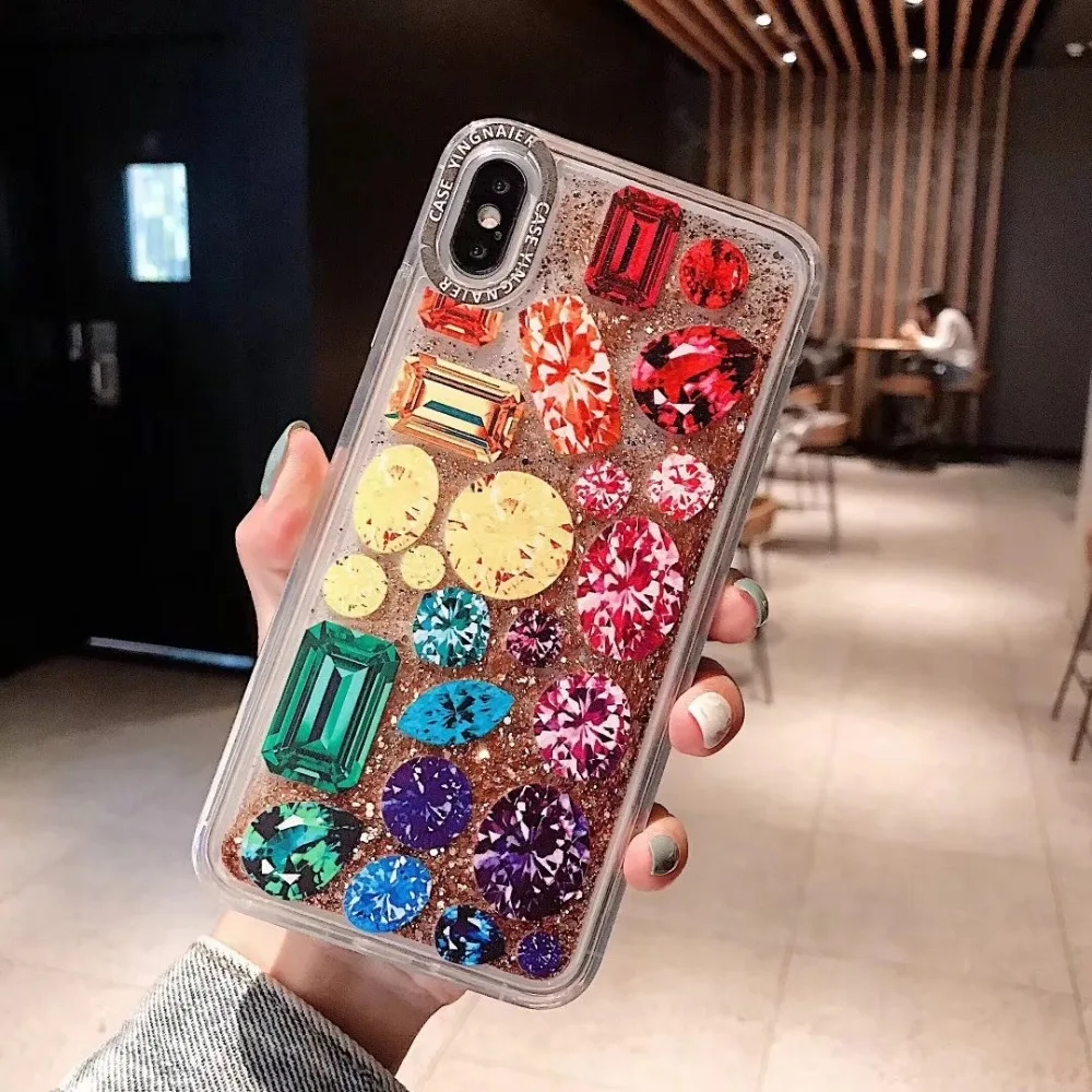 Glitter Bling Case For iphone 6 6s 7 8 X XR XS MAX Diamond Pattern Quicksand Cover 6plus 7plus 8plus XSMax Liquid Sand Cases | Мобильные