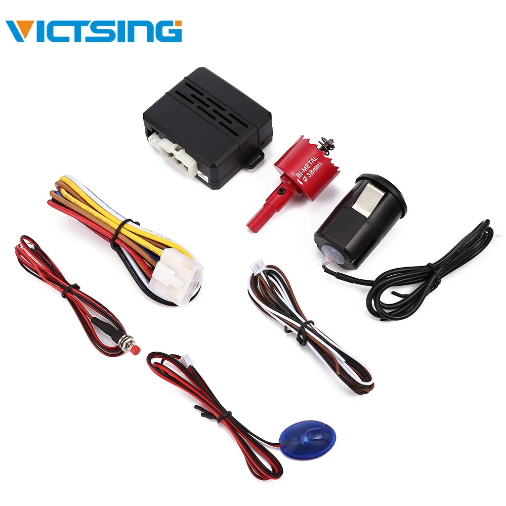 

VicTsing Universal One-Way Car Fingerprint Start-up Anti-theft Alarm System Security System DC 12V Fingerprint Burglar Alarm