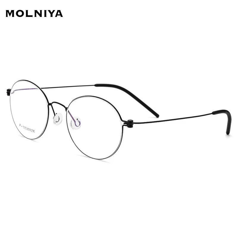

NEW Handmade Titanium Glasses Frame IP Plating Computer Optics Eyewear Accessories titanium Round Eyeglasses Myopia Frame Men
