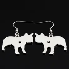 Высококачественная французская шпилька в виде бульдога из нержавеющей стали, серьги для женщин, серебряные серьги для домашних животных/собак, модные ювелирные изделия пендиентс подарок