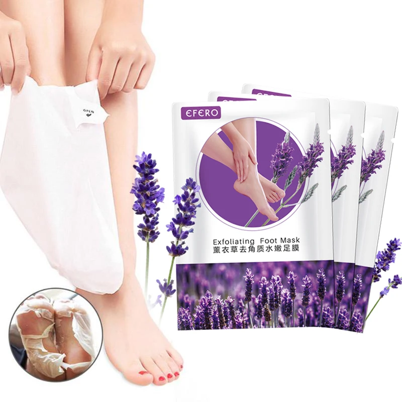 

5 Pair Lavender Foot Mask Cuticles Removal Pedicure Socks for Foot Peeling Mask Baby Foot Exfoliating Dead Skin Foot Care Tools