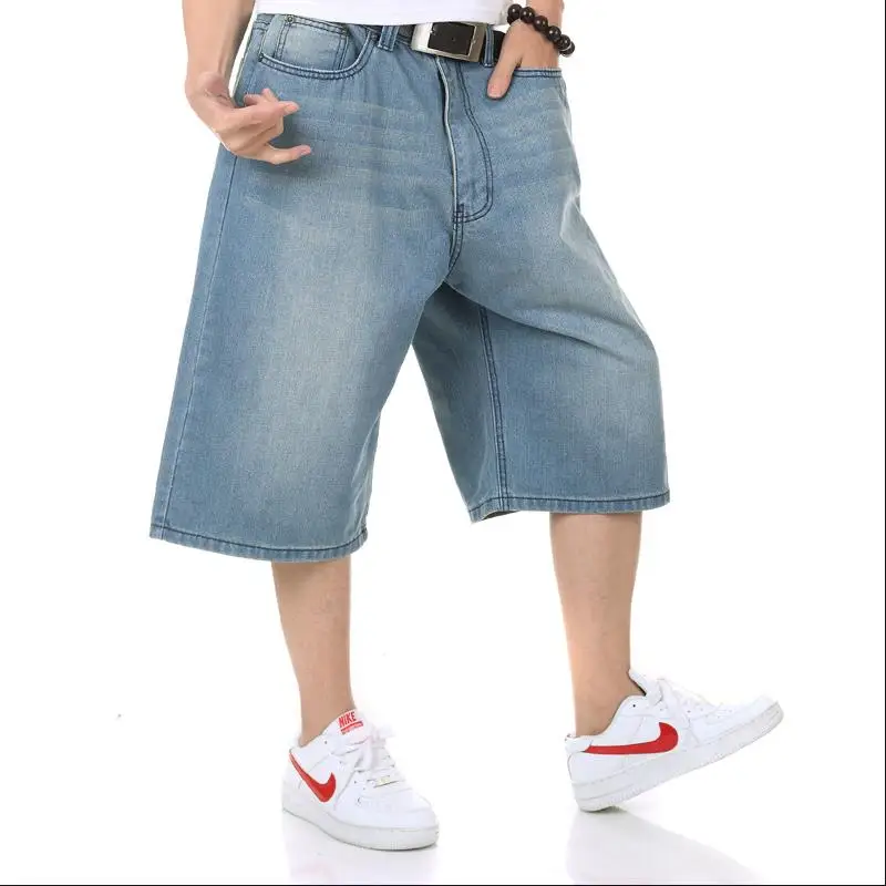 Men's big size shorts summer shorts fat baggy jeans shorts
