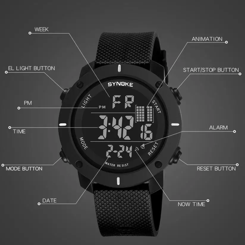 Мужские многофункциональные водонепроницаемые часы светодиодный цифровые спортивные часы мужские часы relogio inteligente relogio masculino дропшиппинг