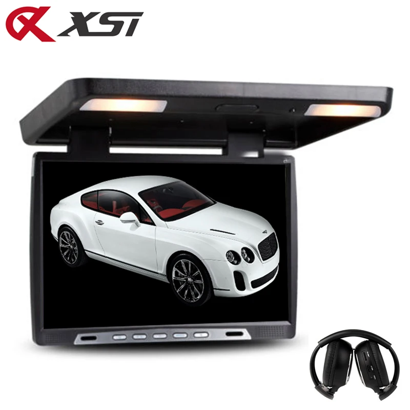 XST 19 Inch Car Flip Down 1680x1050 TFT LCD Monitor Roof Mount Player IR Transmitter Adjustable