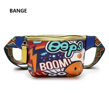 BANGE Женская нагрудная сумка новая Печать Граффити pu кожа поясные сумки повседневные диагональные женские сумки