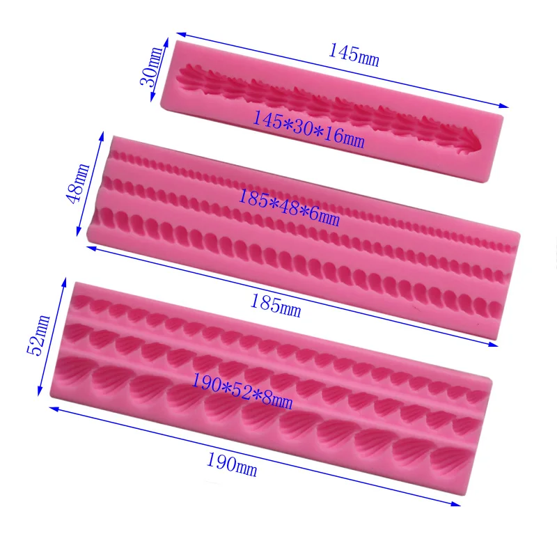 3D длинная оболочка твист веревка окружающий край торт границы кружева силиконовая форма для выпечки торт Gumpaste SugarCraft Глина украшения инструменты