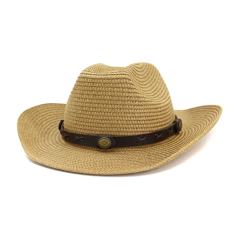 BUTTERMERE Hat Cowboy Mens Panama Hat Summer Beach Straw Hat Black Women Casual Hat New Arrival Cowboy Cap