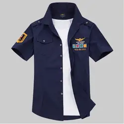 Фирменная Новинка 100% хлопок Военная Рубашка-карго мужская короткий рукав плюс размер 3XL 4XL Летняя армейская тактическая Мужская рубашка