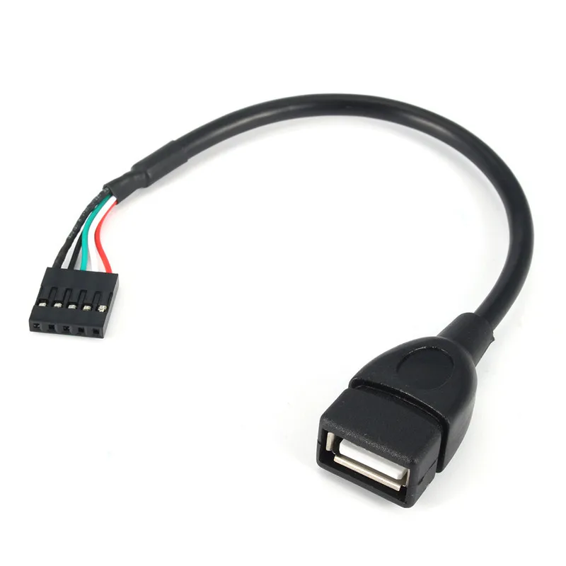 

5Pins Motherboard Female Socket Transfer USB 2.0 Female Cable Adapter PC Case Internal Extender Cable Patch Cord High Quality