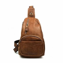 Men’s Vintage Genuine Leather Travel Messenger Shoulder Cross Body Sling Pack Chest Casual Bag LI-820