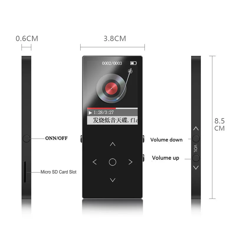 2018 BENJIE Bluetooth MP3 плеер 8G 1 8 дюймов Sreen металлический корпус HIFI без потерь динамик