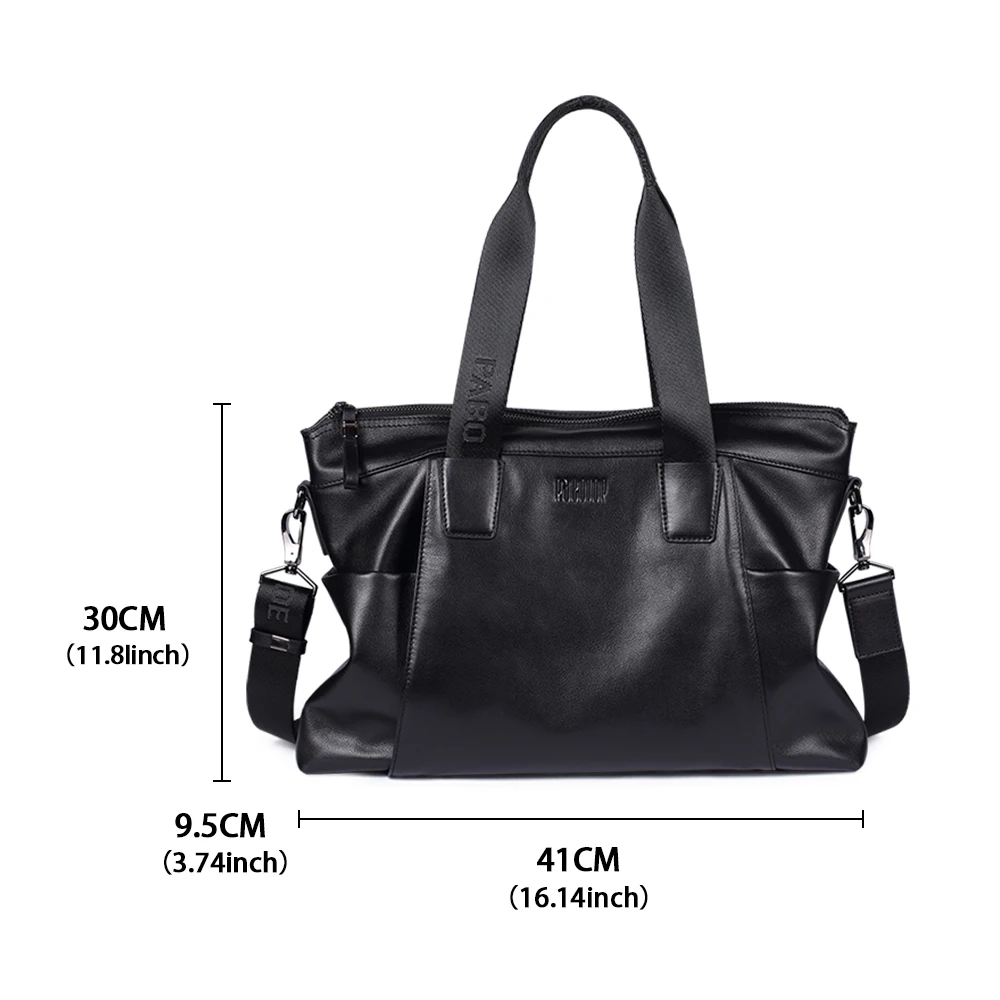 Pabojoe Genuine Leather Men Bag Business Fashion Black Soft Pabojoe Genuine Leather Men Bag Business Fashion Black Soft Handbags Zipper Solid Briefcase On Aliexpress Alibaba Group